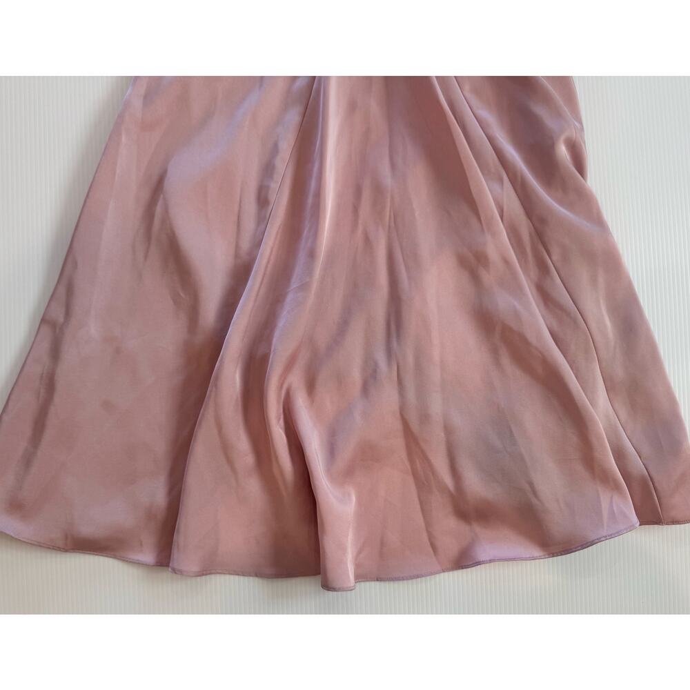 Lulus Eternal Bond Blush Satin Ruffled Flutter Sleeve Maxi Dress Small Pink - Picture 8 of 16
